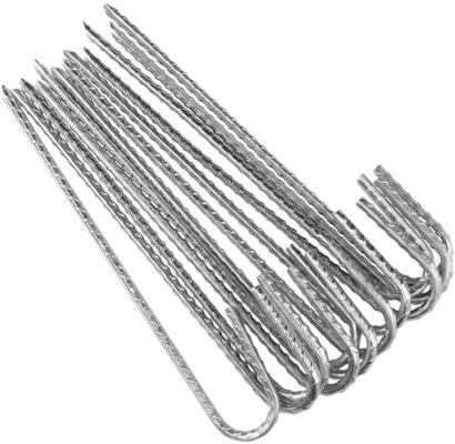 qualidade  Durable Galvanized Rebar Stakes, Heavy Duty Ground 12 Inch Stakes J-Hooks For Camping Tent fábrica